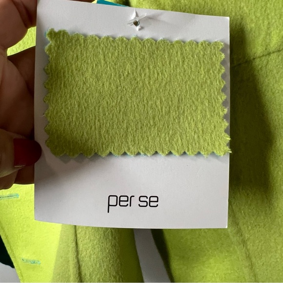 PerSe by Carlisle Wool Green & Blue Reversible Pea Coat Size 6 NWT - Picture 13 of 16